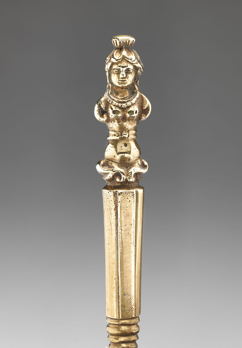 Table knife, Steel, gilt bronze, possibly Southern German