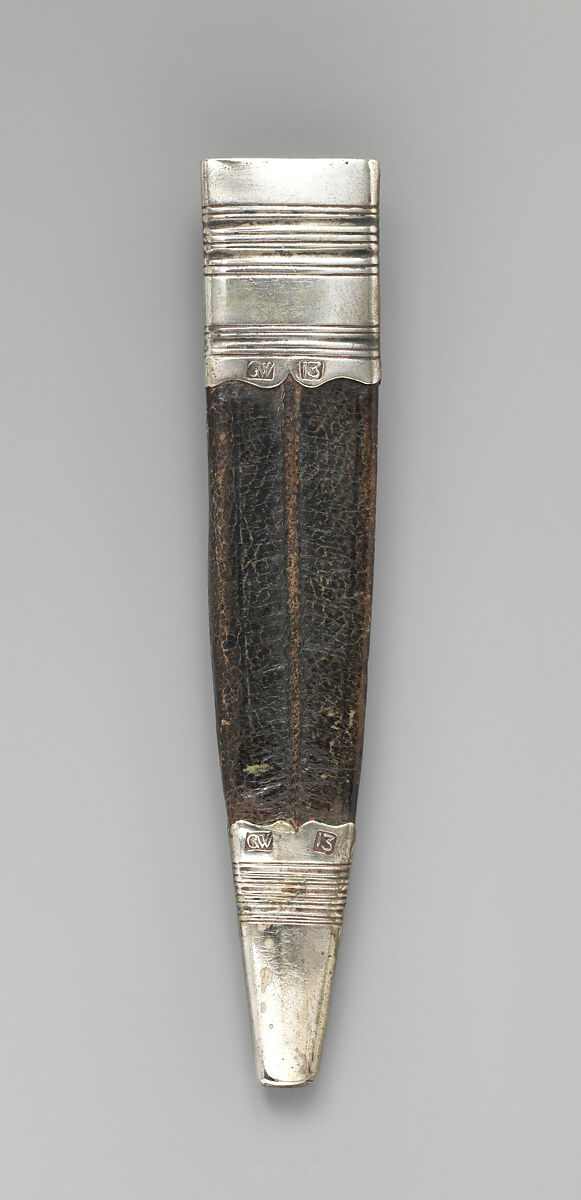 Sheath, Leather, silver, possibly German