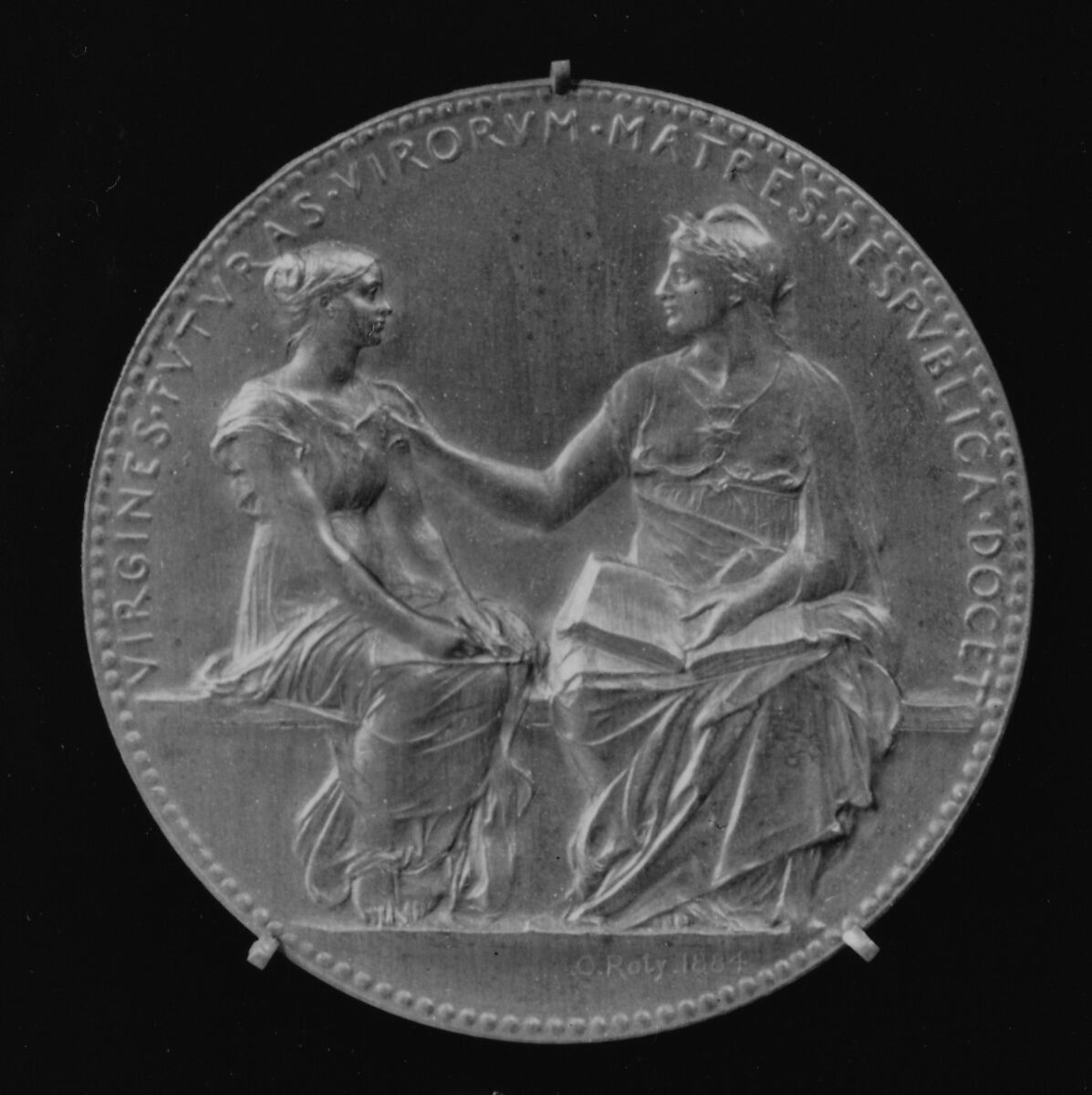 Public Secondary Education of Young Women, 1884, Medalist: Louis-Oscar Roty (French, Paris 1846–1911 Paris), Bronze, struck, silvered, French 