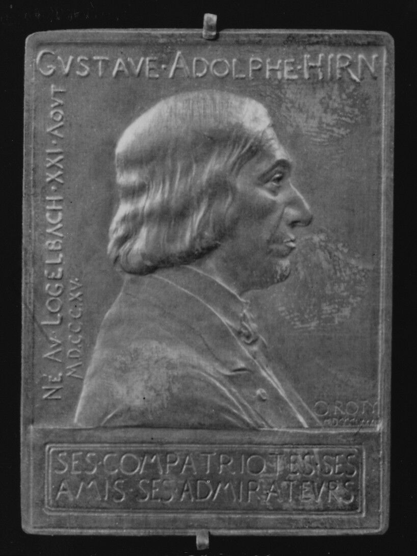 In Honor of Gustave Adolphe Hirn, Physicist (1815–1890), Medalist: Louis-Oscar Roty (French, Paris 1846–1911 Paris), Bronze, struck, silvered, French 