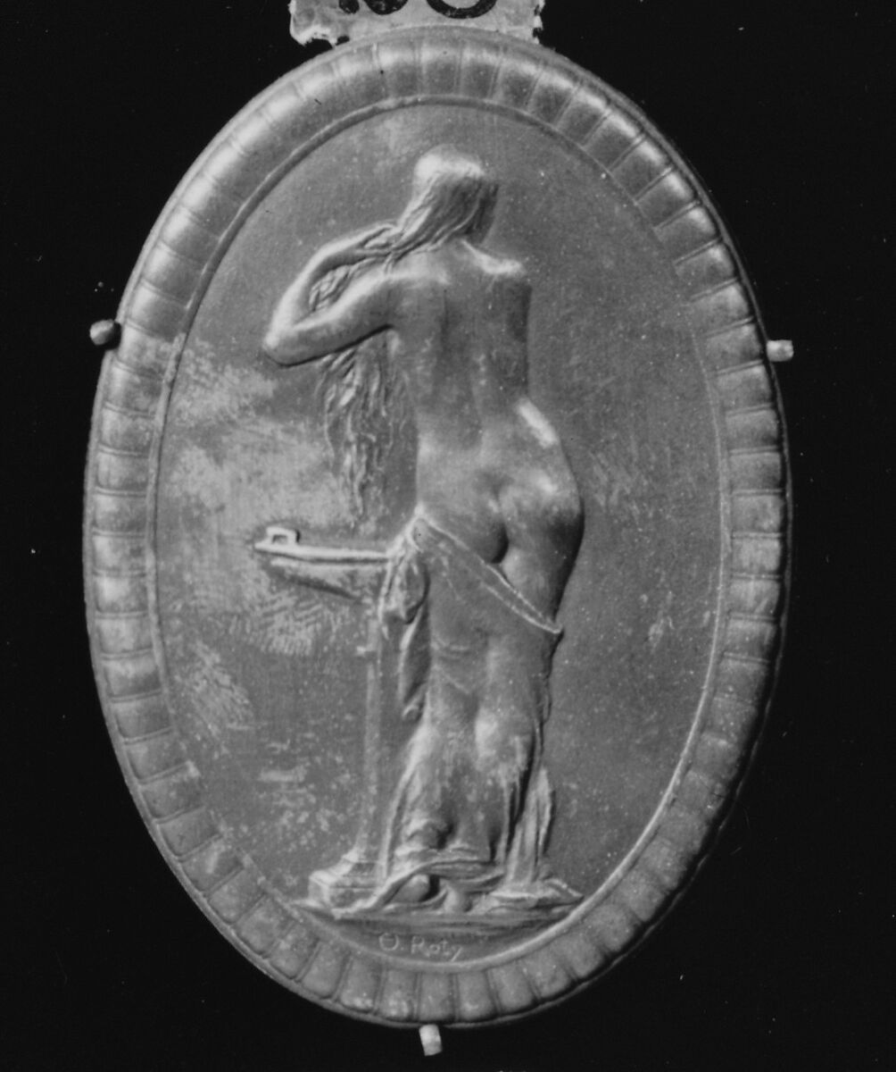 Young Greek woman making her toilet, Medalist: Louis-Oscar Roty (French, Paris 1846–1911 Paris), Silver, cast, French 