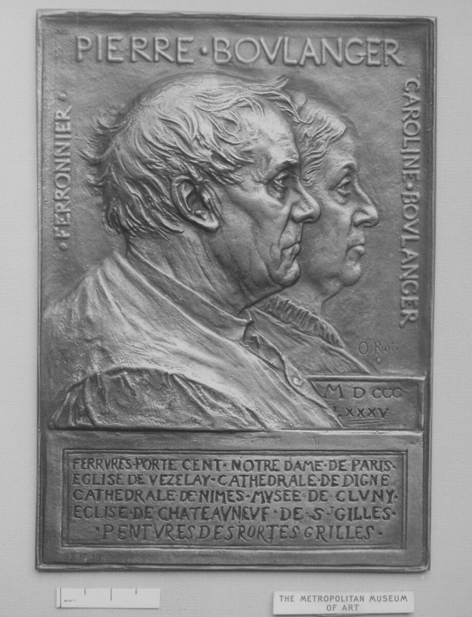Pierre Boulanger, Ironworker, and His Wife, Medalist: Louis-Oscar Roty (French, Paris 1846–1911 Paris), Bronze, cast, French 