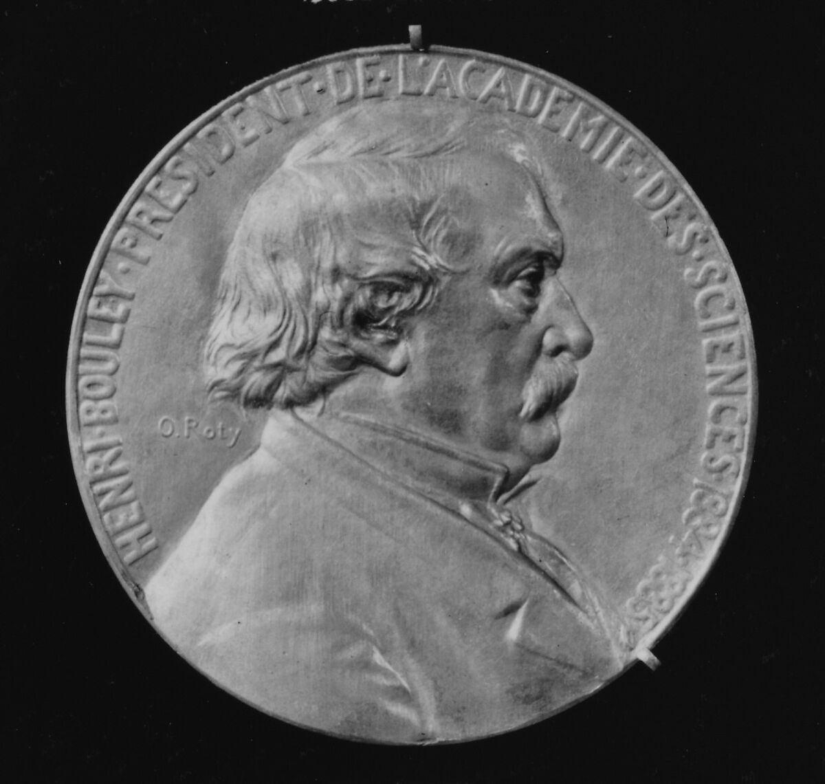 In Honor of Henri Bouley, President of the Academy of Sciences, 1884–85, Medalist: Louis-Oscar Roty (French, Paris 1846–1911 Paris), Bronze, struck, silvered, French 