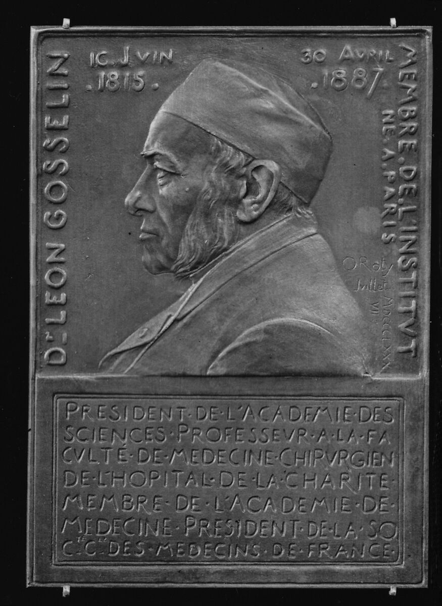 In Memory of Dr. Leon Gosselin (1815–1887), President of the Academy of Sciences, Medalist: Louis-Oscar Roty (French, Paris 1846–1911 Paris), Silver, struck, French 