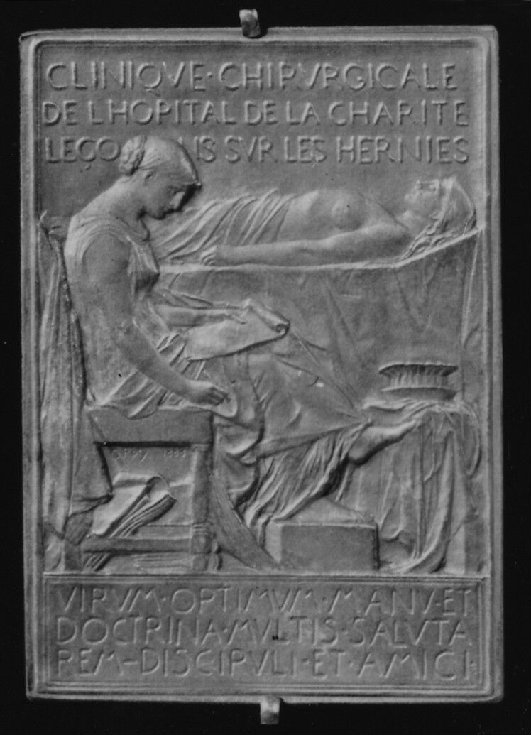In Memory of Dr. Leon-Athanase Gosselin, French Surgeon (1815–1887), Medalist: Louis-Oscar Roty (French, Paris 1846–1911 Paris), Bronze, brown patina, French