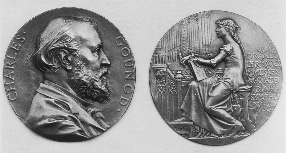 In Honor of Charles Gounod, the Composer, Medalist: Jules-Clément Chaplain (French, Mortagne, Orne 1839–1909 Paris), Bronze, cast - double, French 