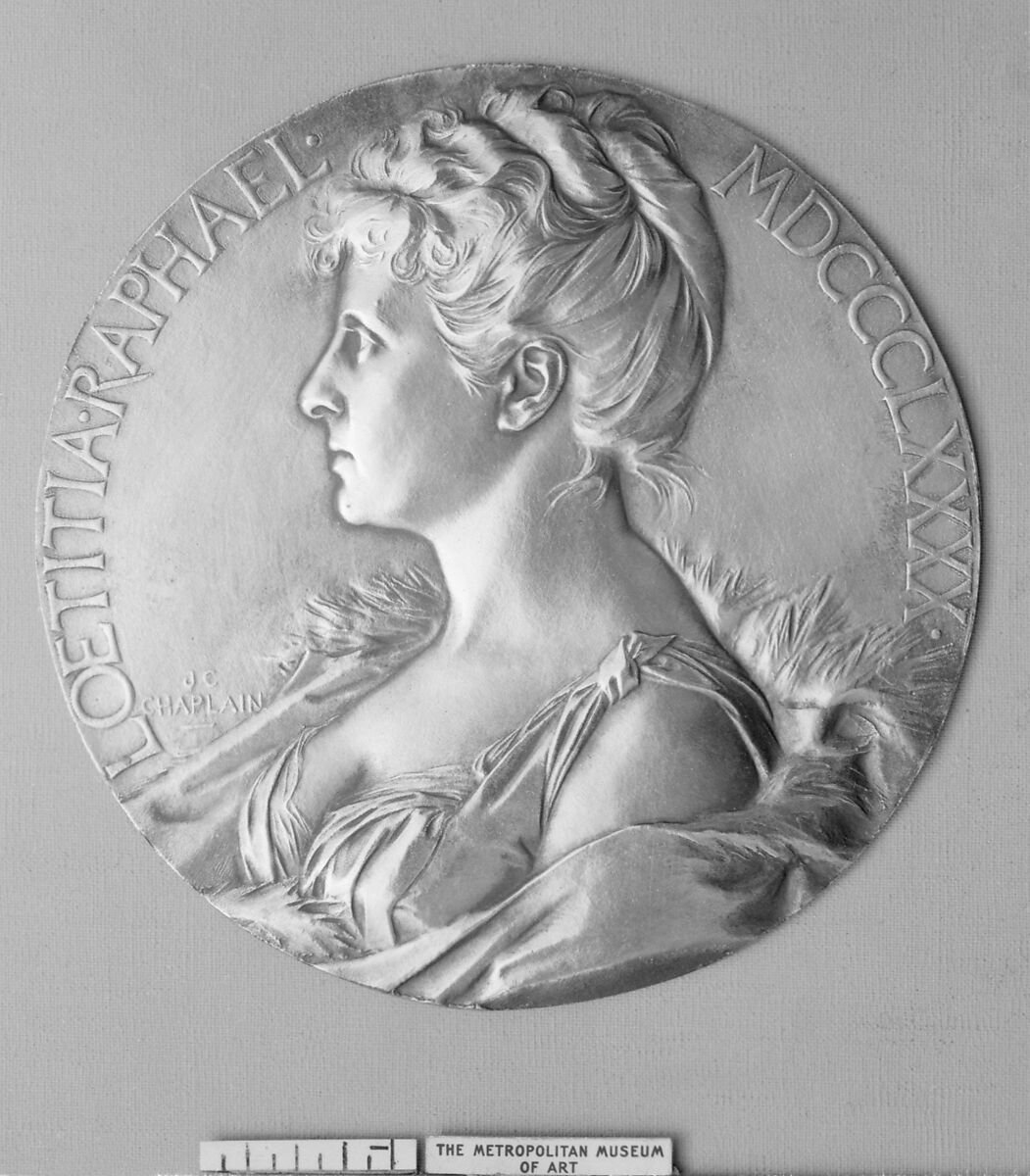 Portrait of Mme. Raphael (1890), Medalist: Jules-Clément Chaplain (French, Mortagne, Orne 1839–1909 Paris), Bronze, silvered, cast - single, French 