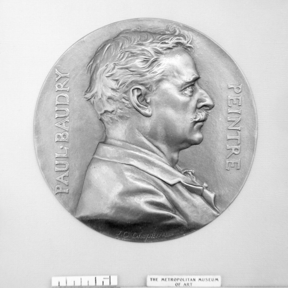 Portrait of Baudry, the Painter (1828–1886), Medalist: Jules-Clément Chaplain (French, Mortagne, Orne 1839–1909 Paris), Bronze, cast - single, French 