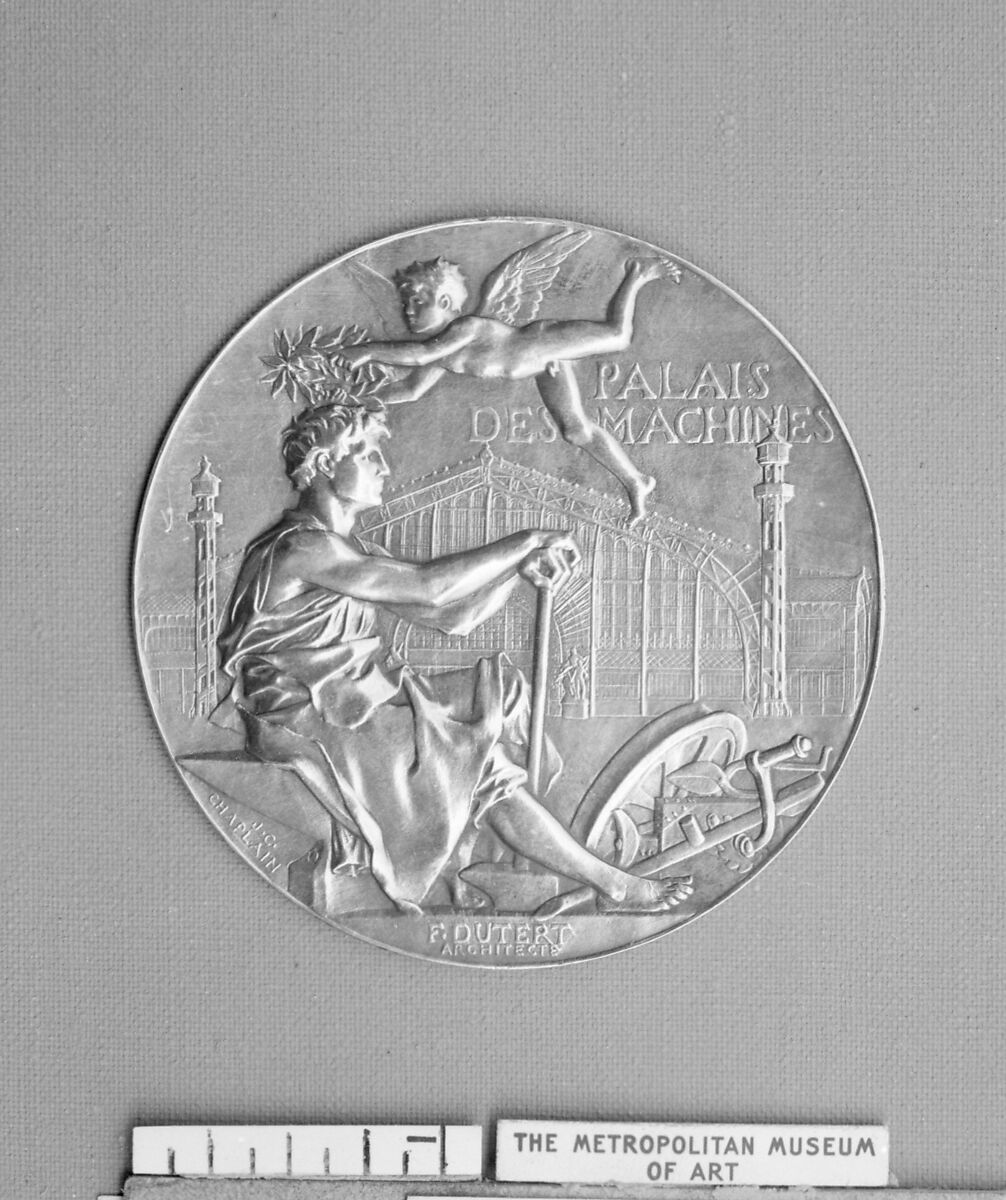 Palais des Machines, Medalist: Jules-Clément Chaplain (French, Mortagne, Orne 1839–1909 Paris), Bronze, silvered, French 