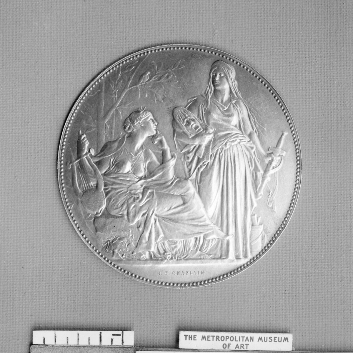 Conservatory of Music and Theatrical Declamation, Medalist: Jules-Clément Chaplain (French, Mortagne, Orne 1839–1909 Paris), Bronze, silvered, French 