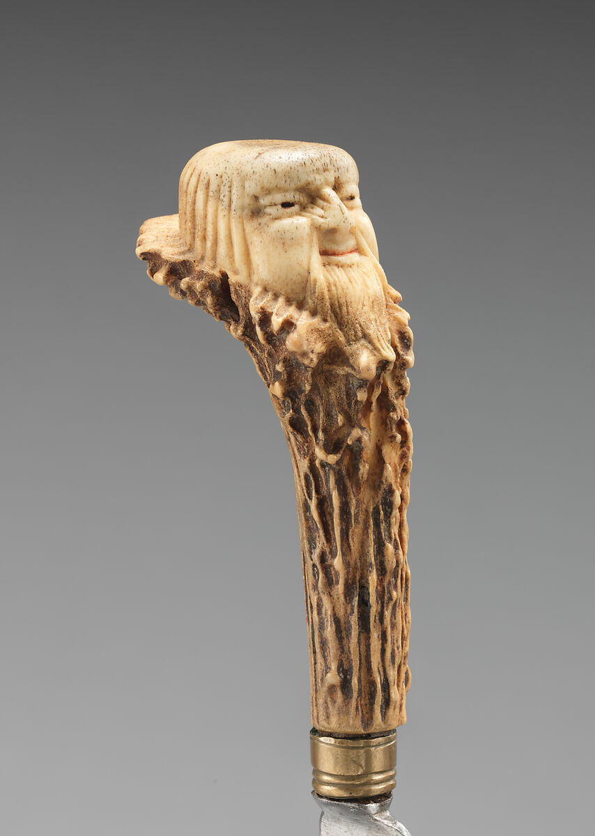 Carving knife, Steel, buckshorn, Southern German