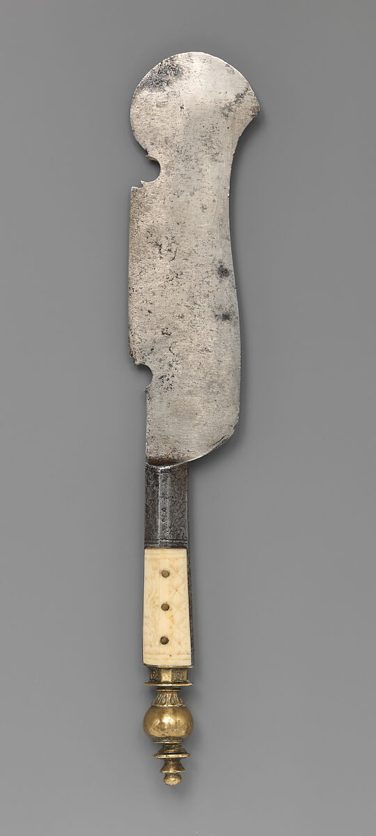 Knife (or Bill), Steel, brass, bone, German