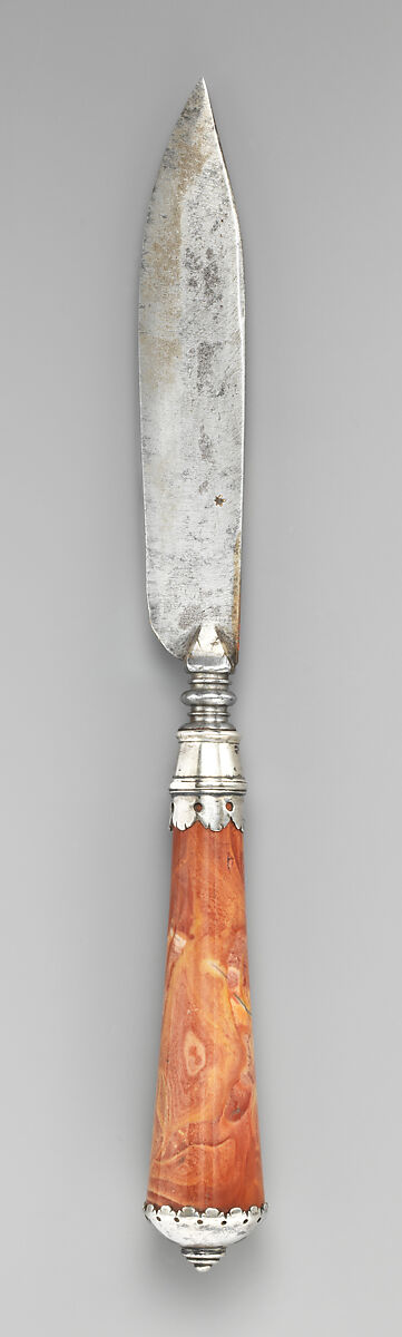 Table knife, Steel, agate, pewter or Britannia metal, German or Flemish 