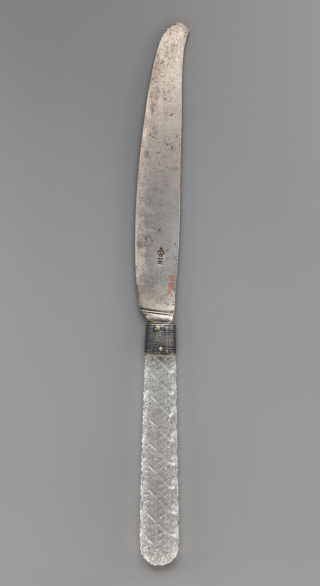 Table (carving?) knife, Steel, glass, German 