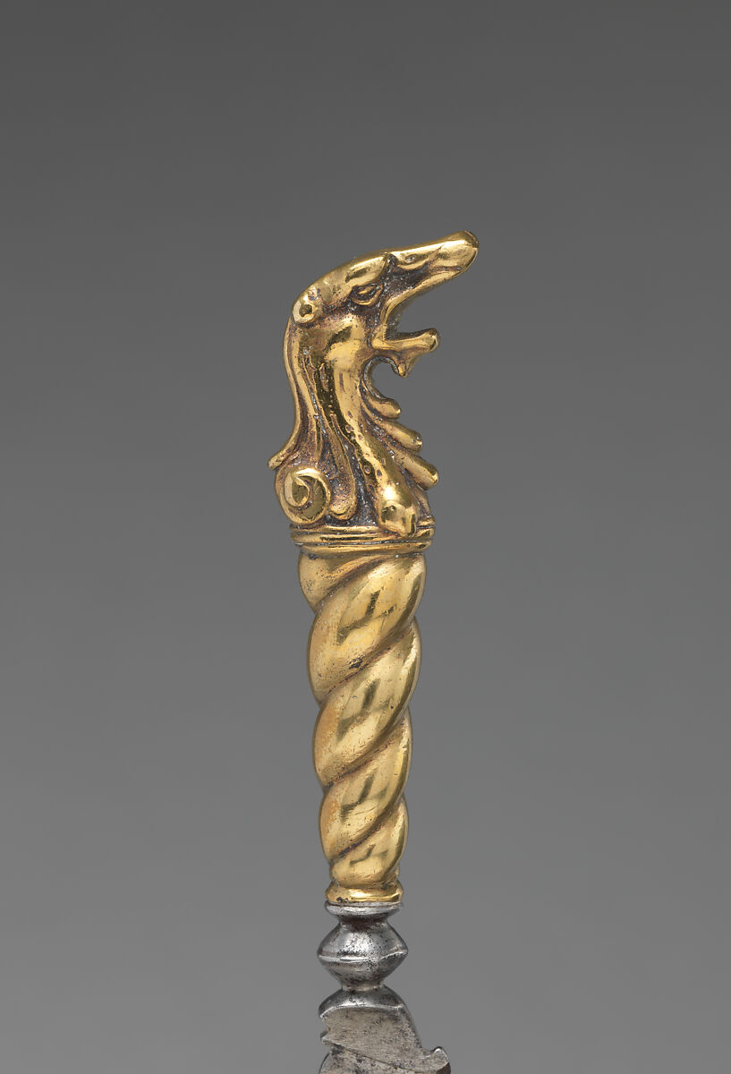 Table knife, Steel, brass, Italian