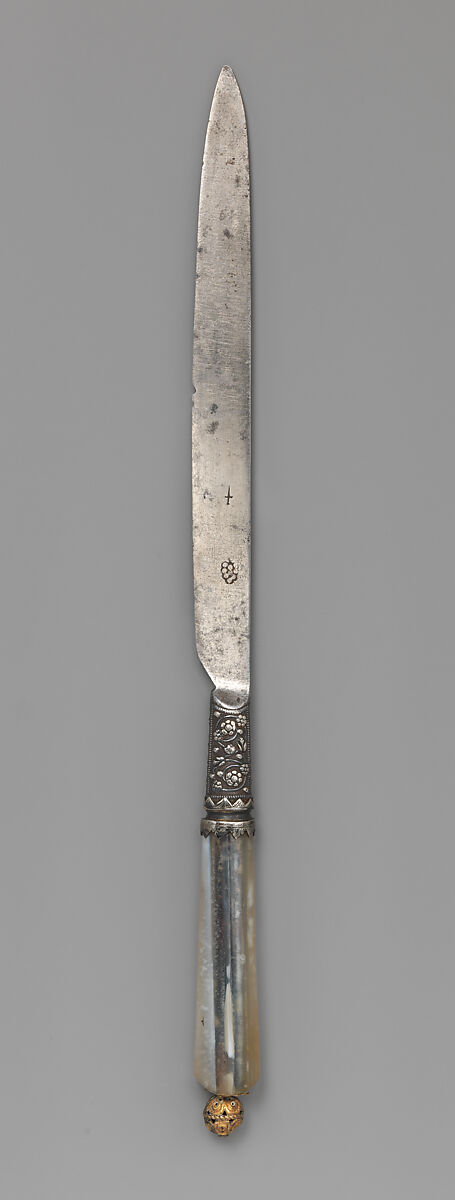 Table knife, Steel, agate, British, London 