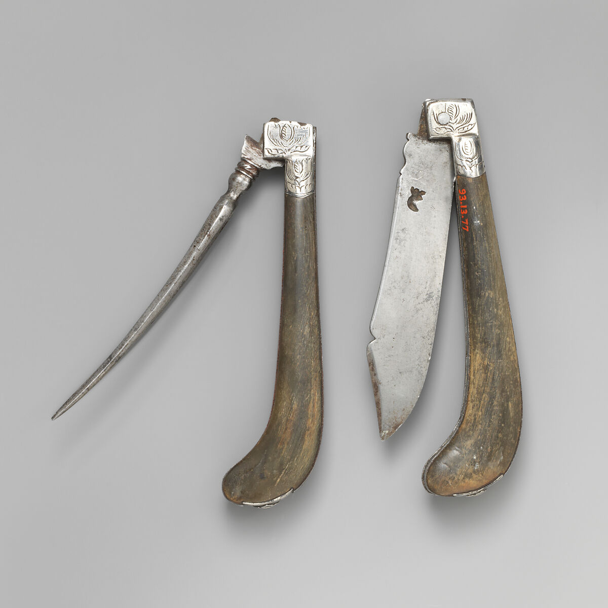 Clasp knife, Steel, silver, German or Swiss