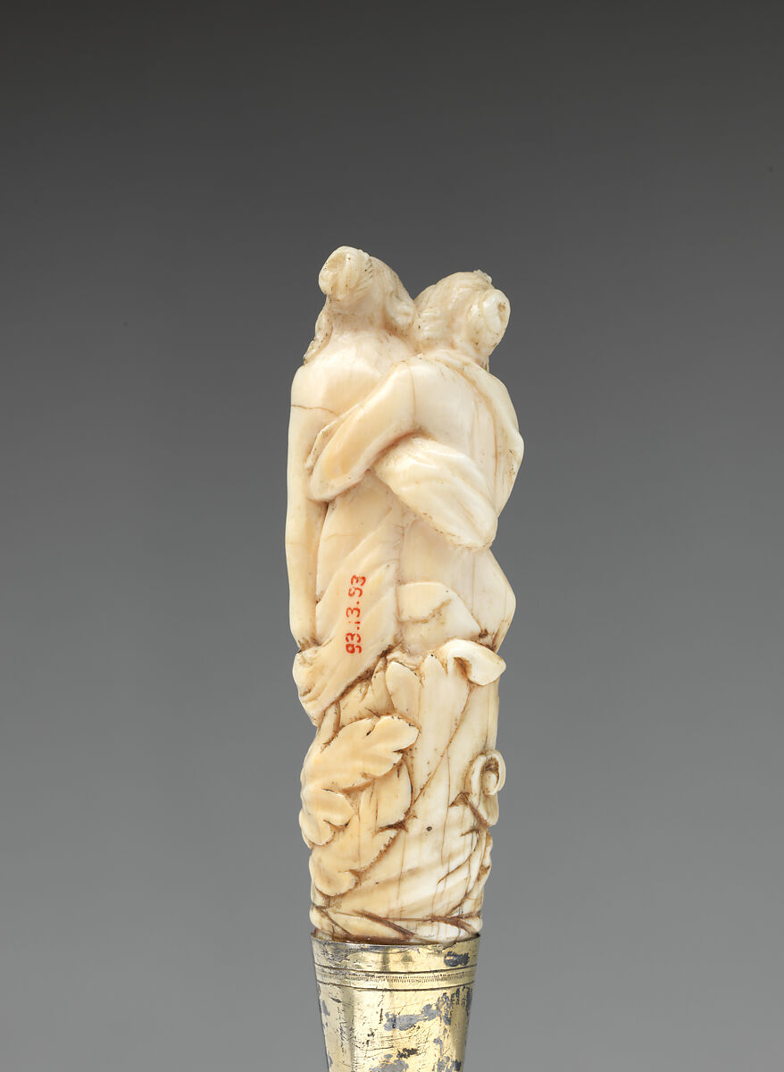 Pastry knife, Steel, ivory, brass, Southern German, possibly Bavarian