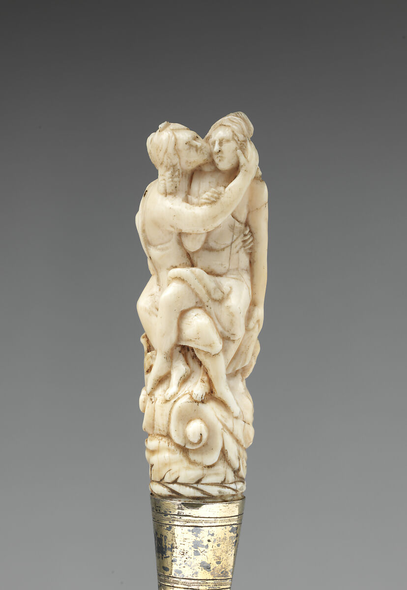 Pastry knife, Steel, ivory, brass, Southern German, possibly Bavarian