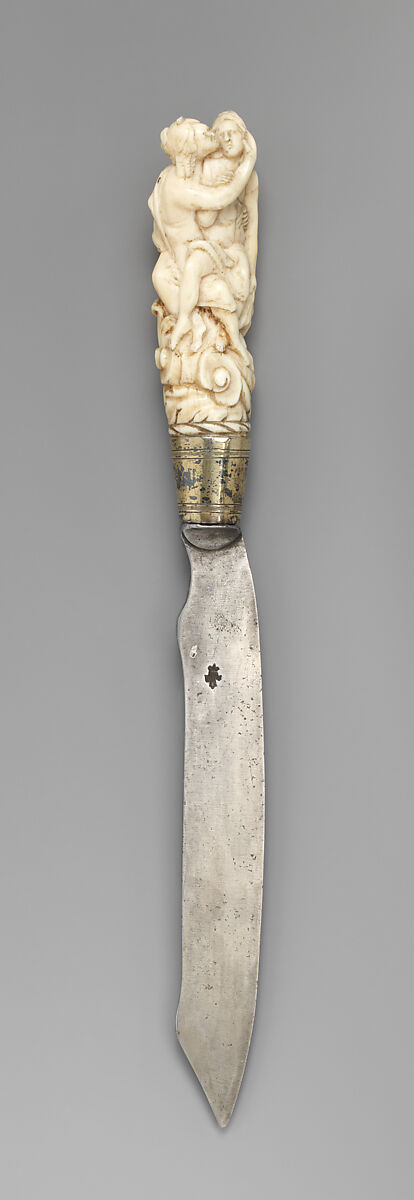 Pastry knife, Steel, ivory, brass, Southern German, possibly Bavarian 