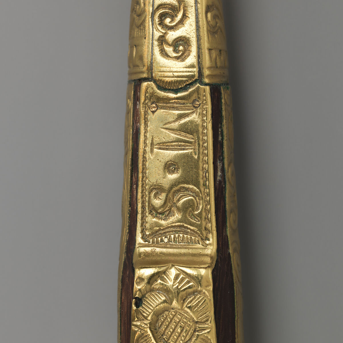 Huntsman's knife, Steel, wood, brass, possibly Southern German