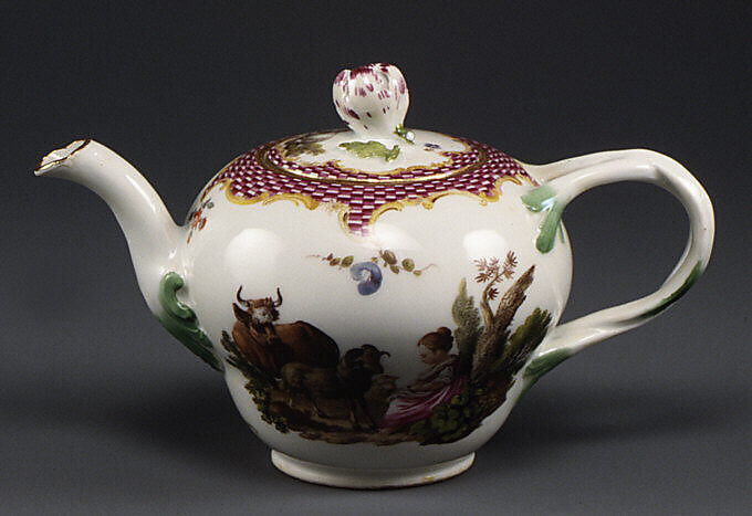 Teapot (part of a set), Meissen Manufactory (German, 1710–present), Hard-paste porcelain, German, Meissen 