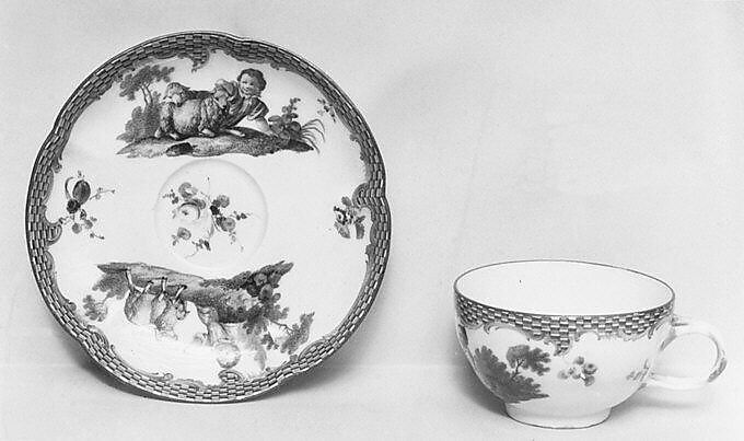 Cup and saucer (part of a set), Meissen Manufactory (German, 1710–present), Hard-paste porcelain, German, Meissen 