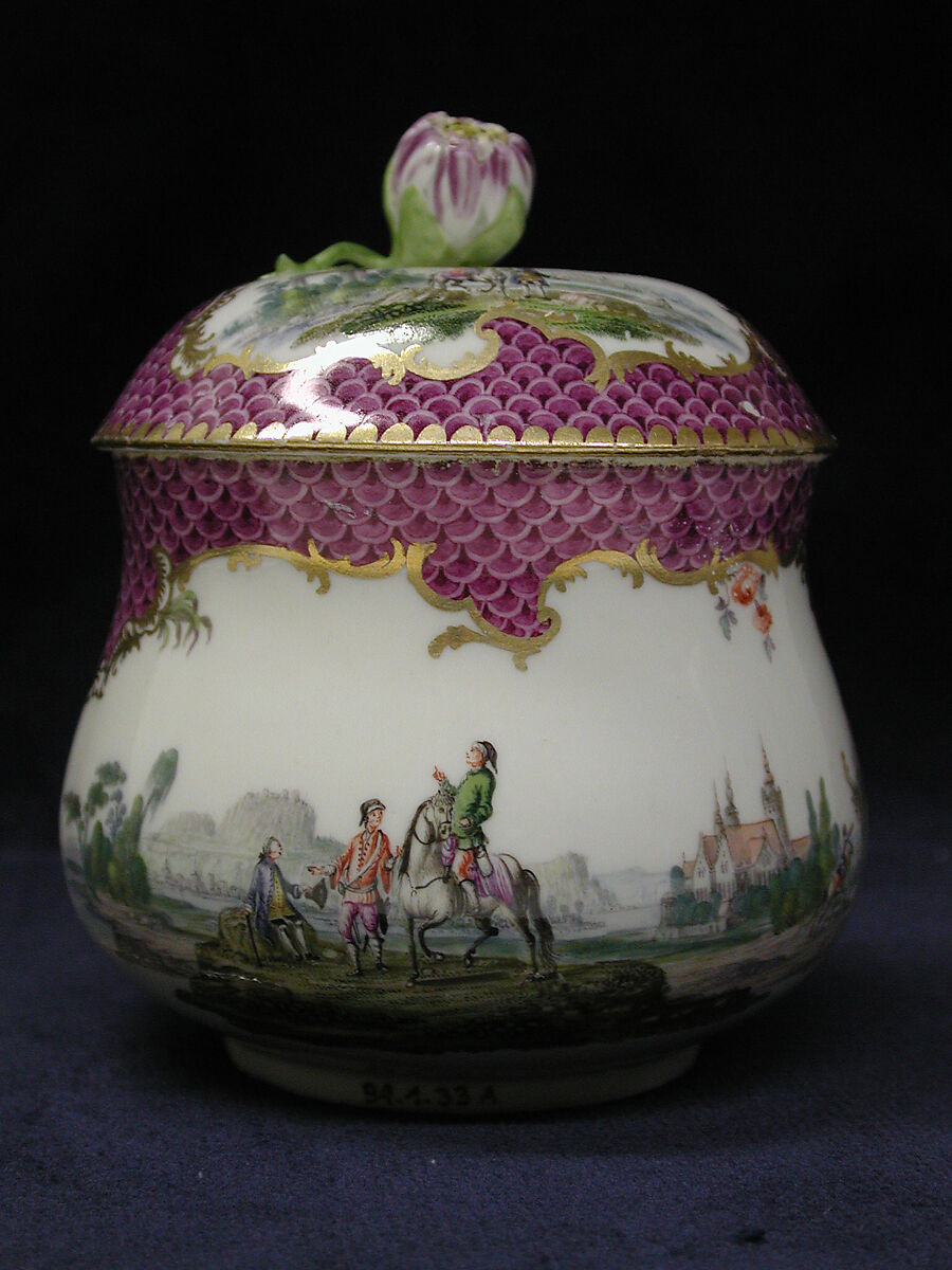 Sugar bowl, Meissen Manufactory (German, 1710–present), Hard-paste porcelain, German, Meissen 