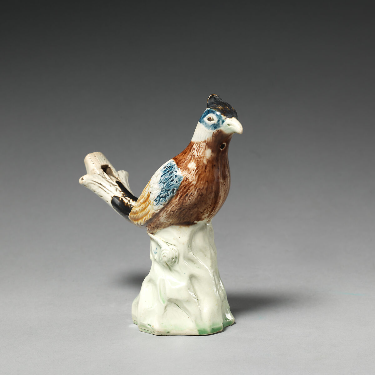 Bird in the form of a whistle, Style of Whieldon type, Glazed earthenware, British, Staffordshire
