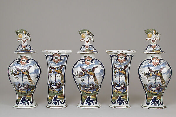 Pair of vases with covers (part of a garniture)