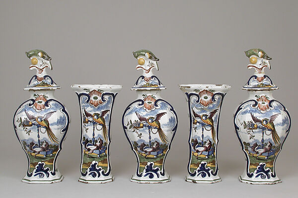 Pair of vases with covers (part of a garniture)