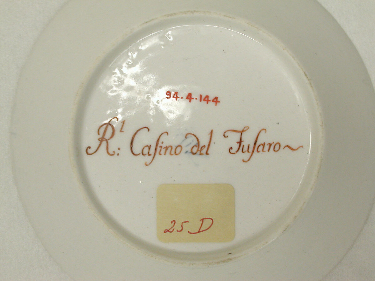 Saucer (part of a service), Royal Porcelain Manufactory, Naples (Ferdinand IV period, ca. 1771–ca. 1807), Soft-paste porcelain, Italian, Naples