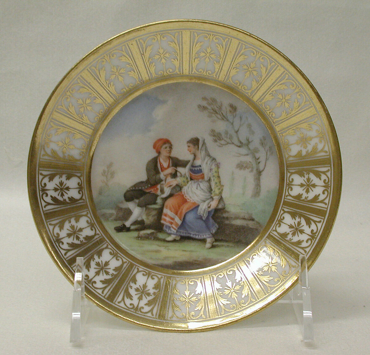 Saucer (part of a service), Royal Porcelain Manufactory, Naples (Ferdinand IV period, ca. 1771–ca. 1807), Soft-paste porcelain, Italian, Naples 