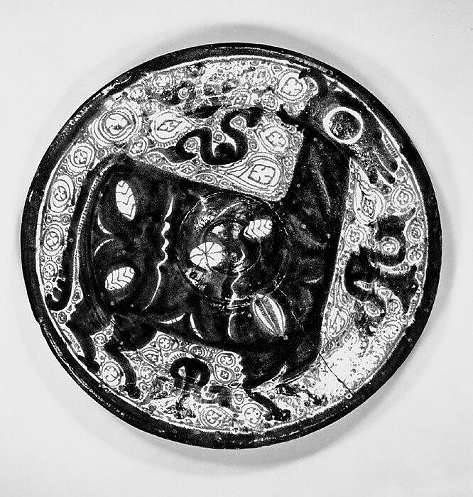 Plate, Tin-glazed earthenware, Spanish, Teruel, Aragon