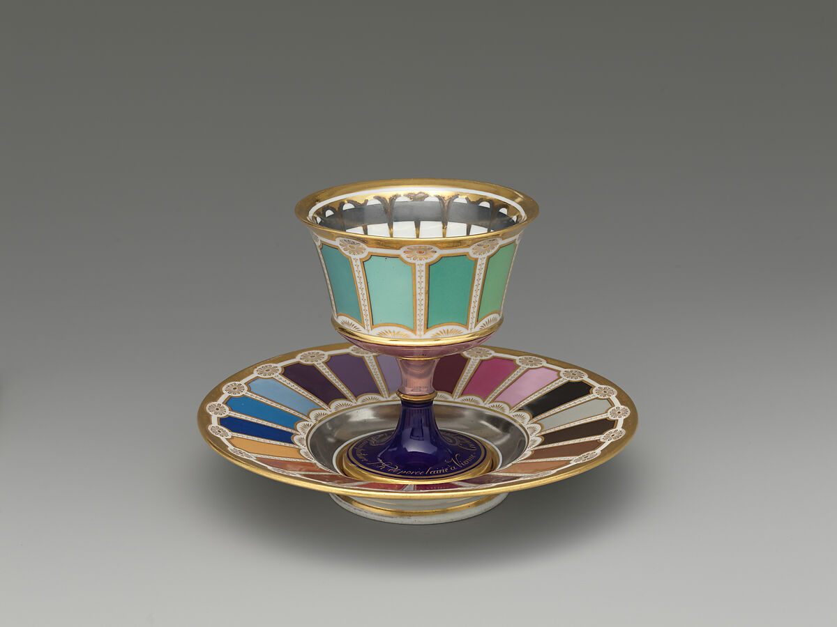 Goblet and saucer, Imperial Porcelain Manufactory  (Vienna, 1744–1864), Hard-paste porcelain, Austrian, Vienna