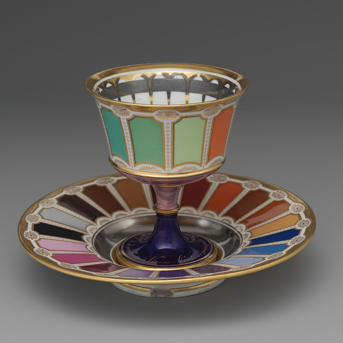 Goblet and saucer, Imperial Porcelain Manufactory  (Vienna, 1744–1864), Hard-paste porcelain, Austrian, Vienna 