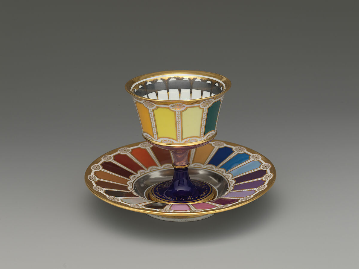 Goblet and saucer, Imperial Porcelain Manufactory  (Vienna, 1744–1864), Hard-paste porcelain, Austrian, Vienna