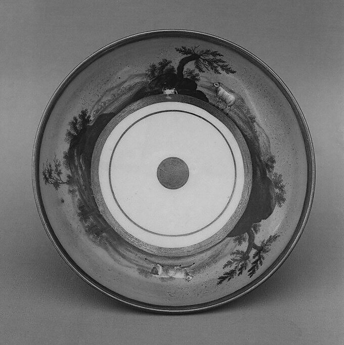 Saucer (one of six) (part of a set), Hard-paste porcelain, French 