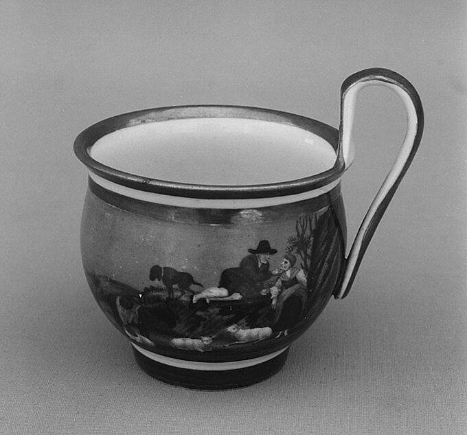 Cup (one of six) (part of a set), Hard-paste porcelain, French 