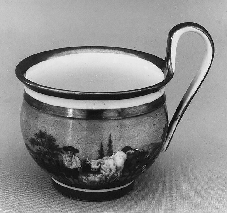 Cup (one of six) (part of a set), Hard-paste porcelain, French 