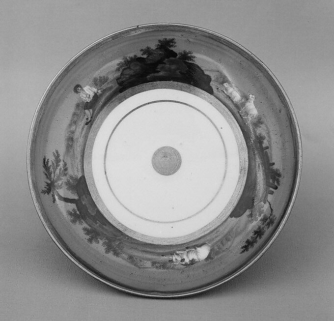 Saucer (one of six) (part of a set), Hard-paste porcelain, French 