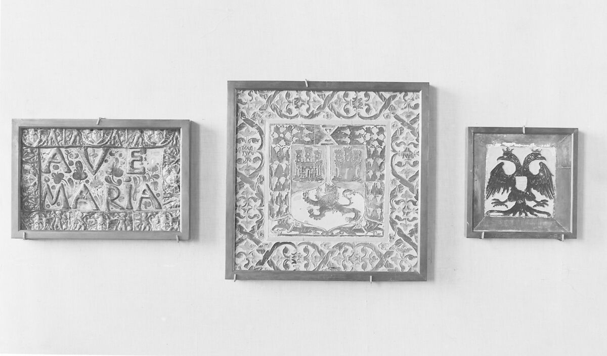 Wall tile, Tin-glazed and luster-painted earthenware, Spanish, Seville