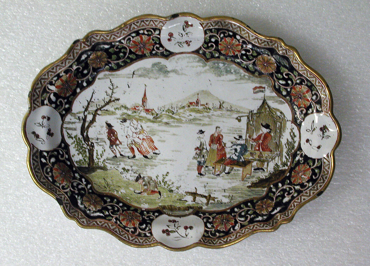 Small platter, Tin-glazed earthenware, Dutch, Delft