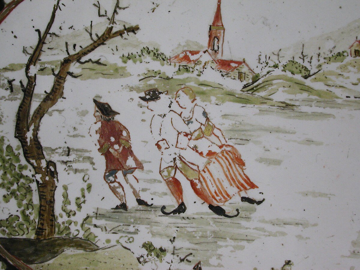 Small platter, Tin-glazed earthenware, Dutch, Delft