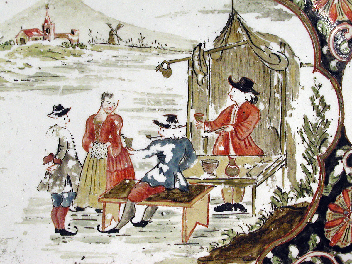 Small platter, Tin-glazed earthenware, Dutch, Delft