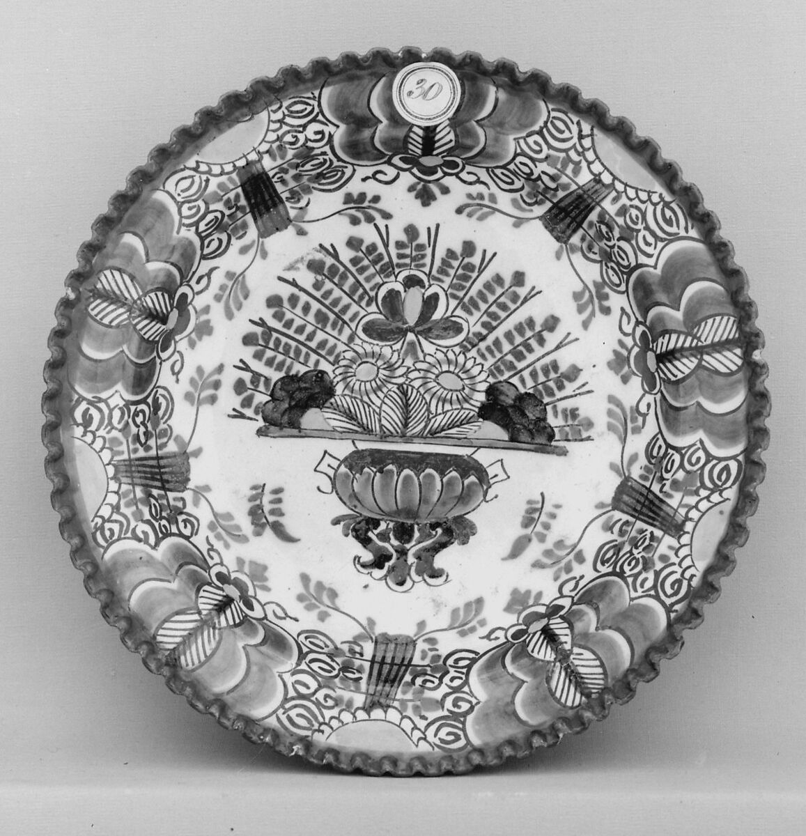 Plate, de Porceleyne Lampetkan, Tin-glazed earthenware, Dutch, Delft 