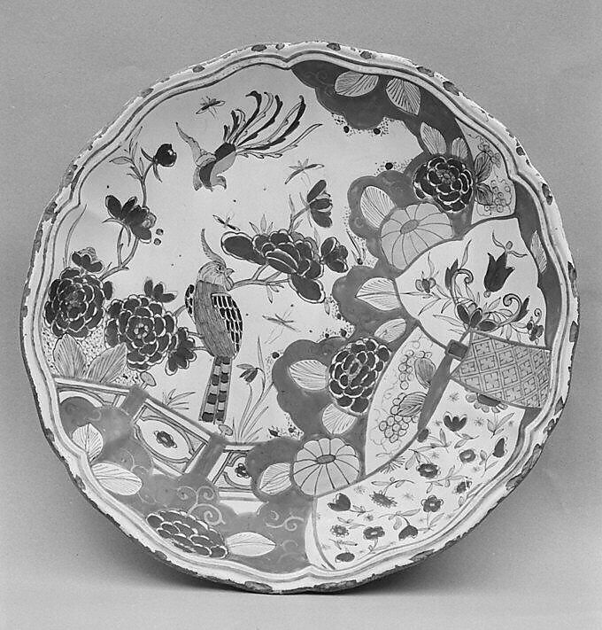 Dish, Tin-glazed earthenware, Dutch, Delft 