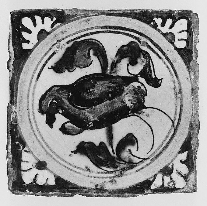 Set of four wall tiles, Tin-glazed earthenware, probably Spanish, Seville