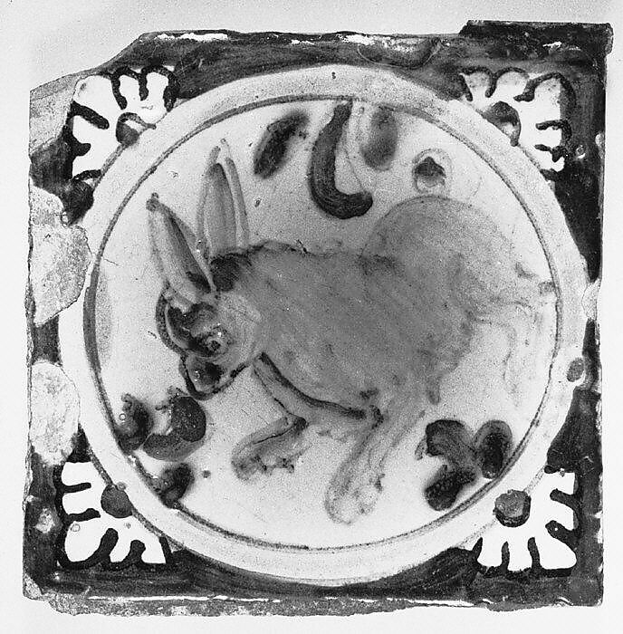 Set of four wall tiles, Tin-glazed earthenware, probably Spanish, Seville