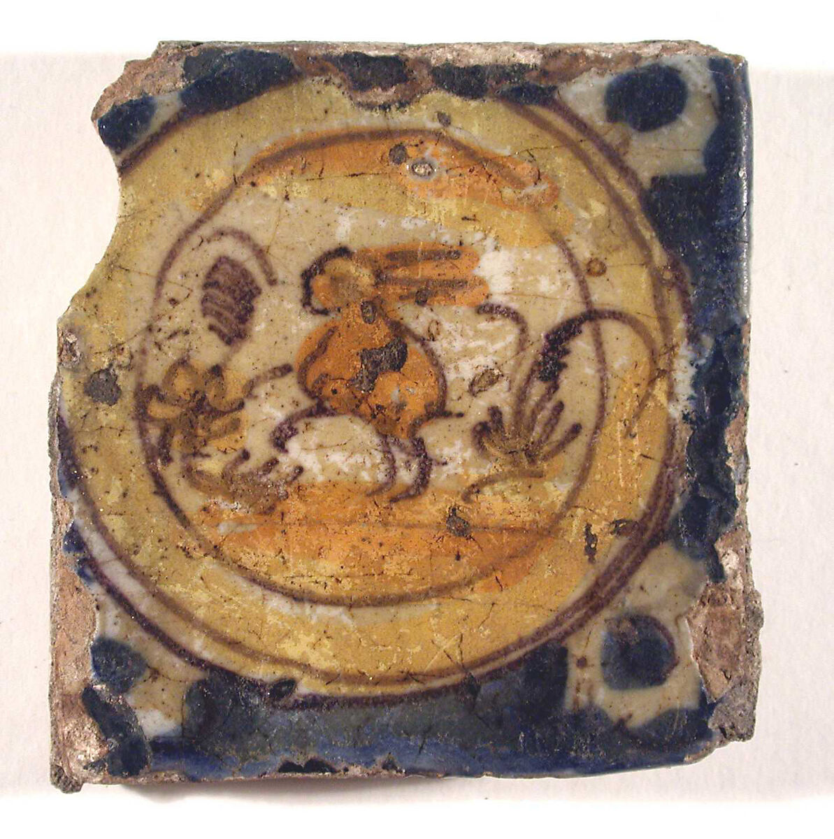 Tiles (3), Tin-glazed earthenware, Spanish, Seville 